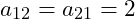 a_{12}=a_{21}=2