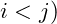 i<j )